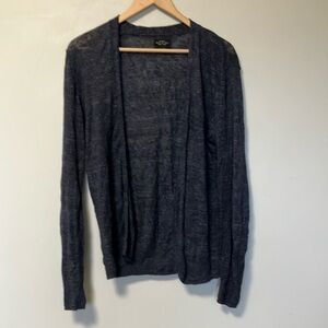 All Saints 100% Linen Blue Open-Front Cardigan
